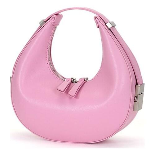 Crescent Bag 100%Genuine Cowhide Leather Handbag Retro Classic Purse Grils Shoulder Vintage Baguette Lady Simple Style Fashion
