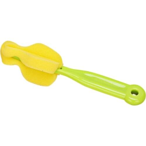 14cm Length Newborn Baby Kids Bottle Sponge Straight Handle Brush Feeding Milk Bottle Brush Cleaning Accessories Ins
