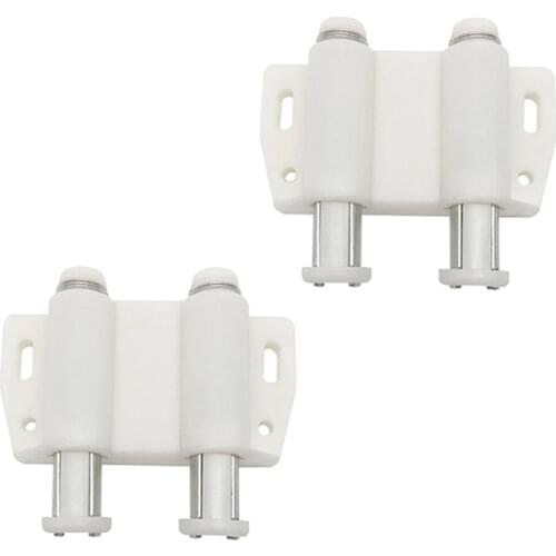 DRELD 2pcs Double Furniture Cabinet Catches Kitchen Door Stopper Drawer Latch Soft Close Push to Open Magnetic Cupboard Hardware