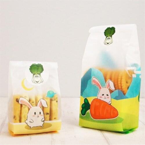 500Pcs/Lot Packaging Bags Plastic Baking Bags Matte Clear Bread Cake Animal Cartoon Rabbit Present Gift Birthday Wedding Pouches