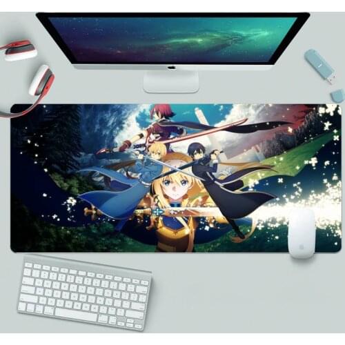 Sao Kirito Customized laptop Gaming mouse pad Rubber XL Large Gamer Keyboard PC Desk Mat Takuo Computer Tablet Mouse mat