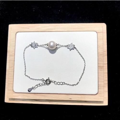 Star 925 Sterling Silver Bracelet Settings Findings Mountings Base Parts Bangle for Crystal Agate Pearls Jade Coral Beads