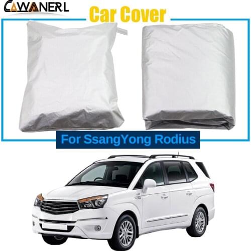 Full Car Cover For SsangYong Rodius 2004-2020 Indoor Outdoor Anti-UV Sun Snow Rain Resistant MPV Cover Windproof Dustproof