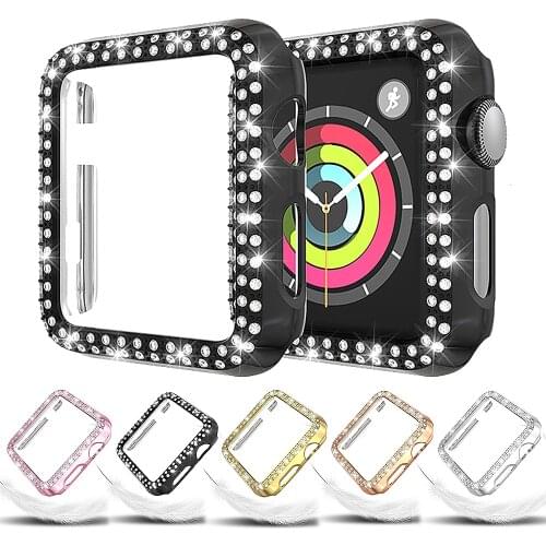 Diamond Case For Apple Watch Series 5 40mm 44mm iWatch Screen Protective cover PC Watch Case for apple watch 4 3 case 38mm 42mm