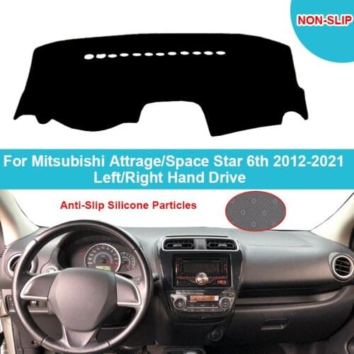 Flannel Suede Polyester Car Dashboard Cover For Mitsubishi Attrage Space Star 6th 2012 - 2020 2021 Dashmat Carpet Cape Protector