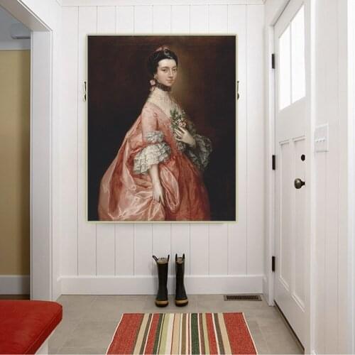 Citon Thomas Gainsborough《Mary little later lady carr》Canvas Oil Painting Art Poster Picture Modern Wall decor Home Decoration