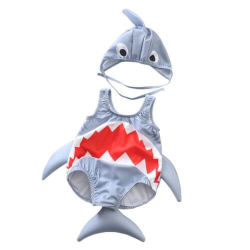 Pudcoco US Stock New Fashion 2PCS Toddler Baby Girl Boy Swimwear Shark Costume Swimsuit Bikini Set Beachwear