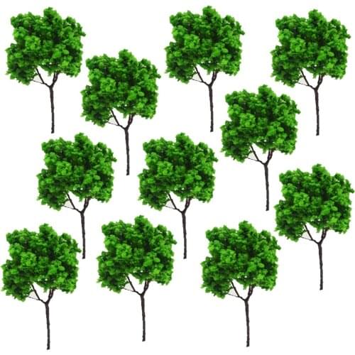 100pcs Sand Table Model Building Kits Ho Scale Green Tree Miniature Landscape Wire 9cm Toys The Micro Structures DIY Plastic