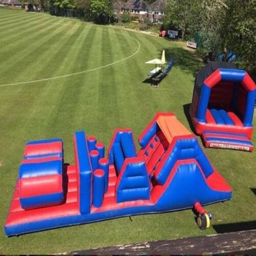 Factory Customized Commercial use Inflatable Obstacle Course with Slide with CE blower/Inflatable Fun City
