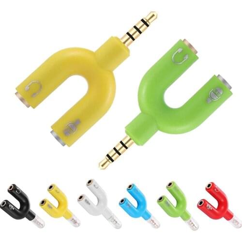 New 1 to 2 Jack Plug 3.5mm Microphone Headphone Converter Cable AUX Audio Split Converter Adapter Male 2 Female Audio Cable