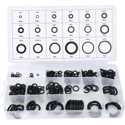 Hot Universal New tool 18 Sizes 225 x Rubber O Ring O-Ring Washer Gasket Automotive Seals Assortment Black For Car