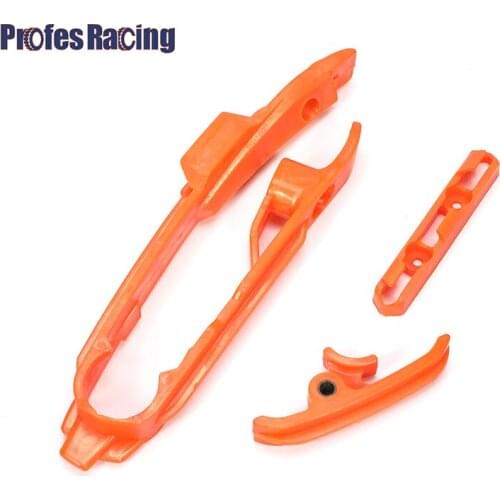 Orange Chain Slider Sliding Swingarm Guide With Brake Hose Clamp For SX SXF SMR XC XCF 125 150 200 250 350 450 525 2011-2017