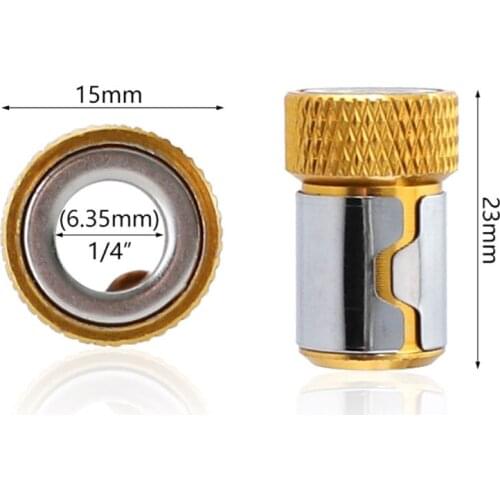 Screwdriver Bits Magnetic Ring 1/4" 6.35mm Metal Strong Magnetizer Screw for Electric Phillips