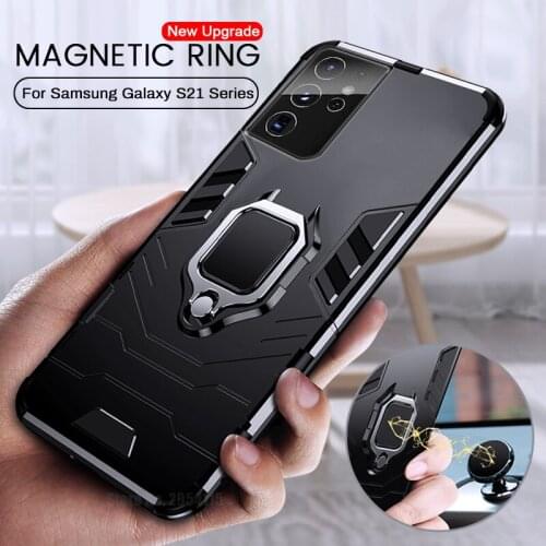 Armor shockproof coque for samsung galaxy s21 s 21 ultra plus case matel magnetic holder ring cover gelaxi s21ultra s21plus s21