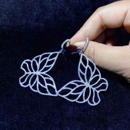 Luxury jewelry big butterfly drop earring 925 sterling silver with cubic zircon fine women jewelry party insect free shipping