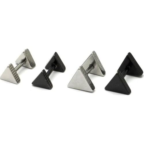 Triangle titanium steel stud earrings earrings stainless steel 5mm 7mm 50pcs/lot
