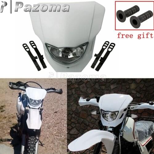 Motorcycle White Universal Headlight Motocross Head Lamp for EXC SX F Yamaha WR YZ Suzuki DR DMZ Kawasaki KLX KX 250 450