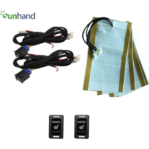 Universal 12V heated seats Car Seat Heater Carbon Fiber Heat Pad with Rock Switch and Temperature Protector