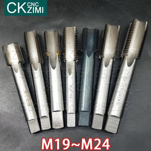 1PCS M19 M20 M21 M22 M23 M24 HSS Tap Straight shank taps for standard machines Tapping Metric Plug Right hand Tap Drill Tools