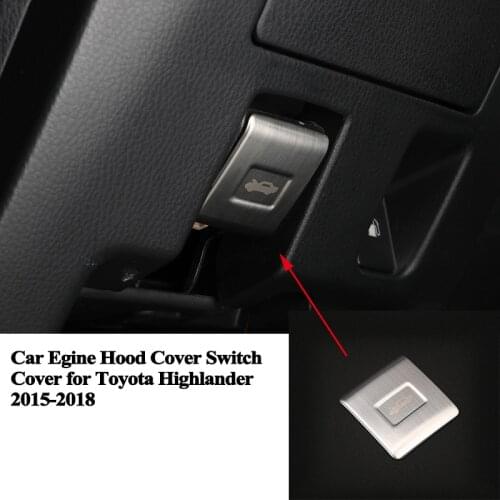 1pc Styling Car Engine Hood Open Switch Cover Trim Sequin Decoration Sticker Accessories for Toyota Highlander 2015-2018