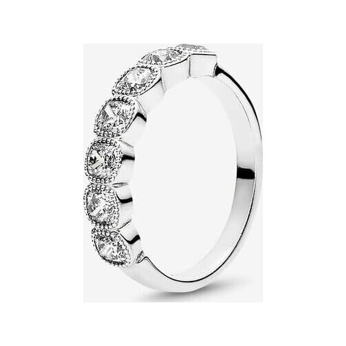 100% 925 Sterling Silver Rings for Women Clear CZ Alluring Cushion Wedding Party Ring Fashion Jewelry Gift Bijoux