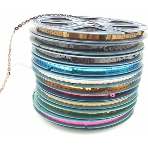 12pcs Hot sale sequins spangle CD length 95meters per reel 7mm flat glitter sequin reel for garment accessories