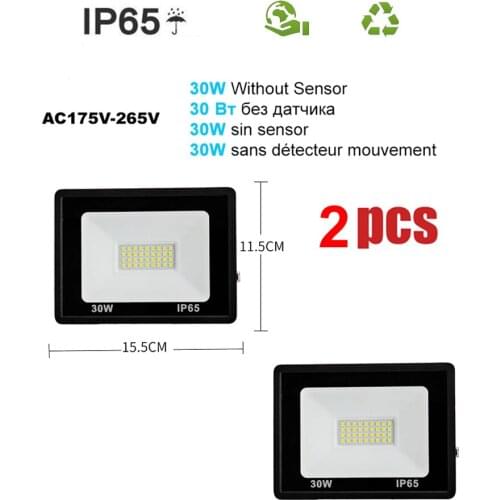2 pcs 220V 10-100W LED FloodLight Spotlight Exterior Street wall reflector LED Dark Sensor Light Lamp Light Spotlight Lamps Floo