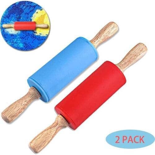 2 Pack 5D Diamond Painting Tool Silicone Roller Accessories DIY Rhinestone Embroidery Full Drill Sticky Tightly for Adults Kids