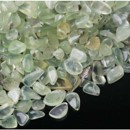 500g Green Prehnite Crystal Gravel Tumbler Stone Decorative Rock