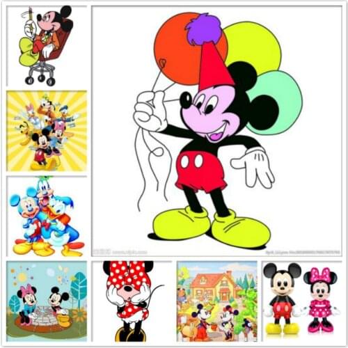 Disney Full Square Drill 5D Diamond Painting"Cartoon Characters Disney Mouse Cat "Embroidery Cross Stitch Kits Mosaic Home Decor