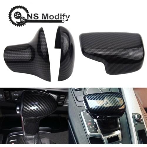 NS Modify Car Carbon Fiber Speed Gear Shift Knob Cover Cap For Audi A3 8V S3 A4 B8 A5 A6 C7 S6 A7 S7 A8 Q5