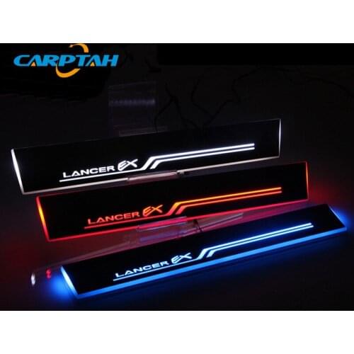 CARPTAH Trim Pedal Car Exterior Parts LED Door Sill Scuff Plate Pathway Dynamic Streamer light For Mitsubishi Lancer 2009 - 2015