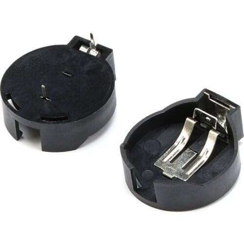 Black Plastic CR2450 2450 Coin Cell Button Battery Socket Holder Case Batteries Storage Boxes Organizer 2 Pins