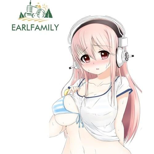 EARLFAMILY 13cm x 8.7cm For Super Sonico Motorcycle Car Stickers Car Styling Decal Windshield Waterproof Occlusion Scratch