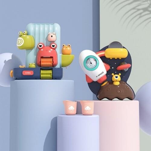Toys for Children Bath Shower Swimming Bath Sucker Toy Pipeline Shower Cute Frog Fun Spaceship Bath Toys Infant New Baby