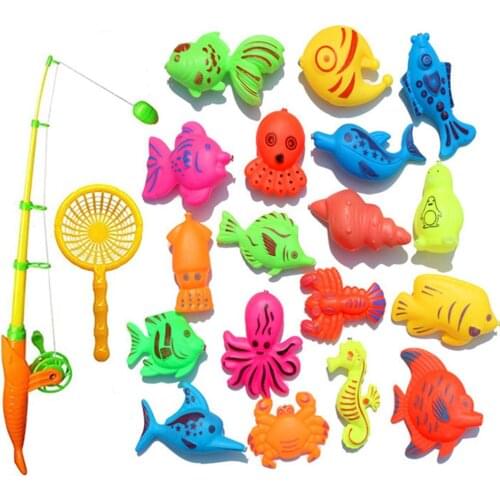 Creative Baby Bathing Toy 22-piece Magnetic Fishing Toy Set Bath Toys High Quality Exquisite Y4UD