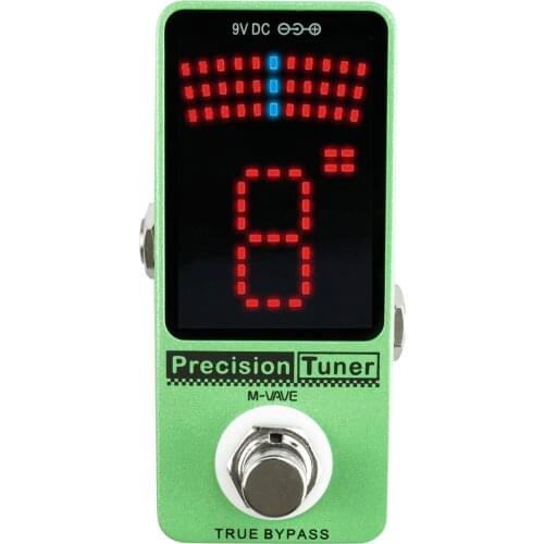 Acoustic Guitar Tuner Pedal Precision Tuner Pedal Guitar Pedal Tuner LED Display with True Bypass for Chromatic Guitar Bass