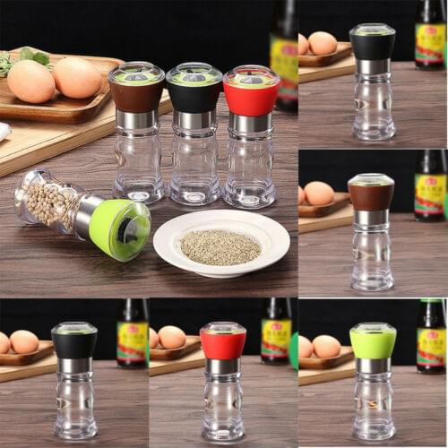 Pepper Grinder Stainless Steel Manual Salt Pepper Mill Grinder Spice Kitchen Tool Accessories Plastic Bottle Kitchen for Cooking