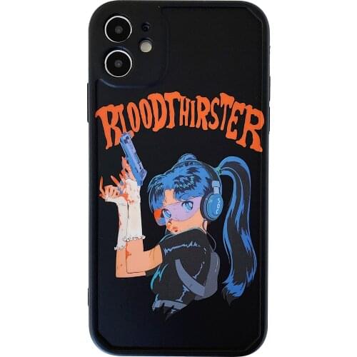 Cartoon Sniper Girl Case for iPhone 12 Pro Max Back Phone Cover for 12 Mini 11 Pro Max X XS XR 8 7 Plus SE 2020 Capa