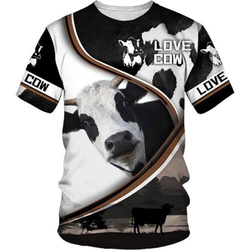 CLOOCL Newest Love Animals Series Men T-shirts Cow 3D Printed Men Clothing Unisex Short Sleeve Tops Harajuku T Shirts