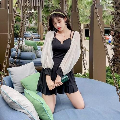 2021 New Sexy One Piece Swimsuit Women Swimwear Push Up Monokini Bodysuit Long Sleeve Swimsuit Female Bathing Suit Two Piece