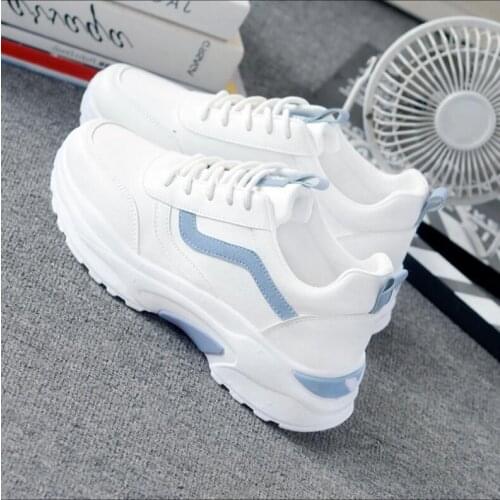 New Stylish Woman Running Shoes Increasing 6CM INS High Heel Sneakers Women Height Platform Breathable Sports Walking Girls35-41