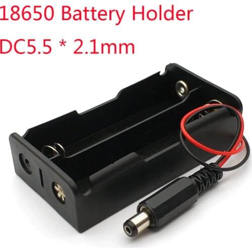 New Power bank 18650 Battery Holder Plastic Battery Holder Storage Box Case for 2x18650 With DC5.5 * 2.1mm power plug