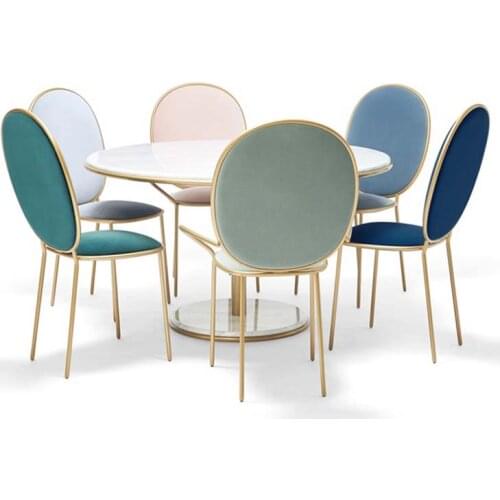 Iron Art Dining Chair, Girls Bedroom Golden Makeup Chair Household Lounge Chair Coffee Chair Nail Stool Bar Stool