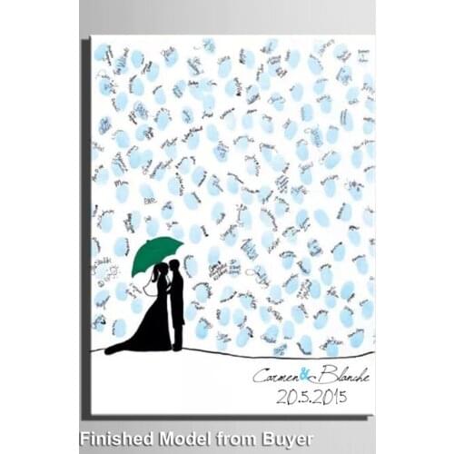 Under the umbrella of free customization of the bride and groom fingerprint DIY sign in European wedding finger in decoration