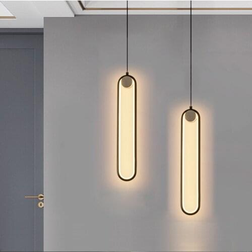 Modern Stylish Pendant Light Matte Black Gold Aluminium 12W LED Suspended Lamps For Living Room Bedroom Corner Hanging Lights