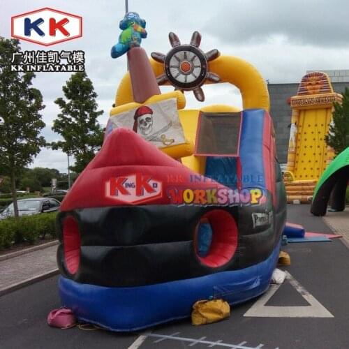 Commercial pirate ship obstacle course inflatable pirate bouncy slide