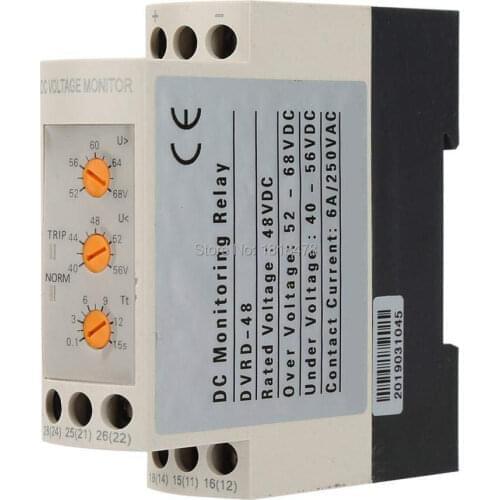 DVRD DC 48V 12V 24V Adjustable Over/Under Voltage Monitoring Relay