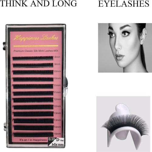 12 Rows False Eyelashes Extensions Soft Silk Lashes Extension C D D+ Curl Fadvan Natural Mink Eye Lashes Eyelashes For Building