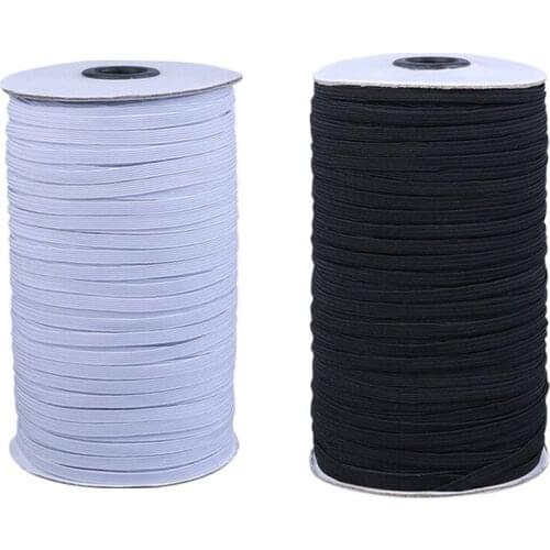 5Yards 3/6MM White And Black Sewing Elastic Band Polyester Rubber Elastic Cord for Skirt Clothes DIY Garment Sewing Accessories